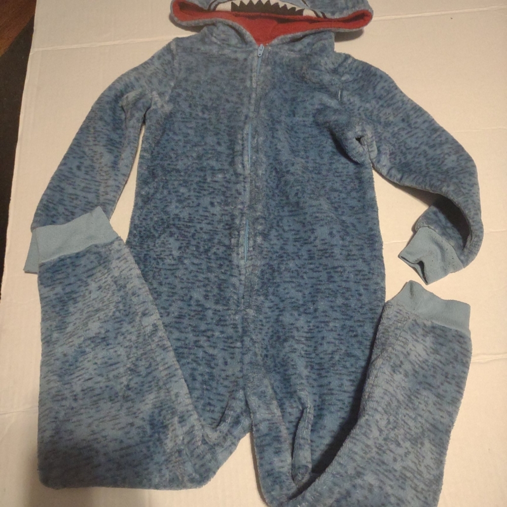 Boys footless shark pajamas size 4t Hello Fish kids brand!